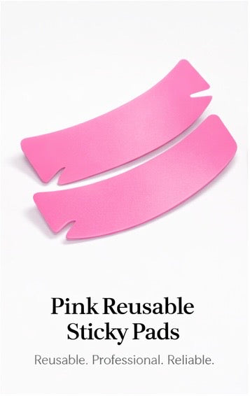 Pink Reusable Silicone Lash Pads – Tape Backs, Layering & Lid Weight